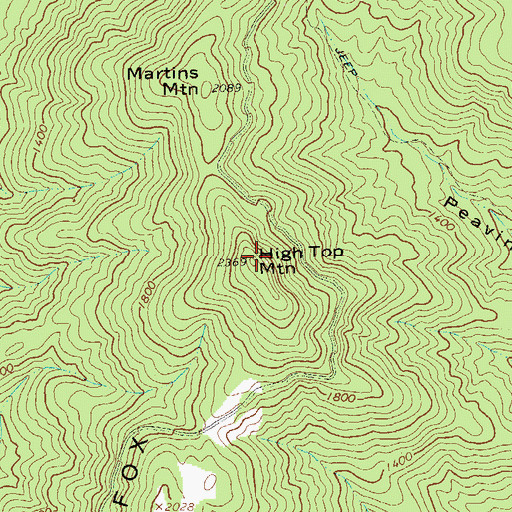 Topographic Map of High Top Mountain, VA