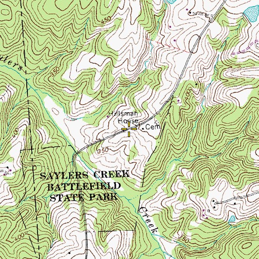 Topographic Map of Hillsman House, VA