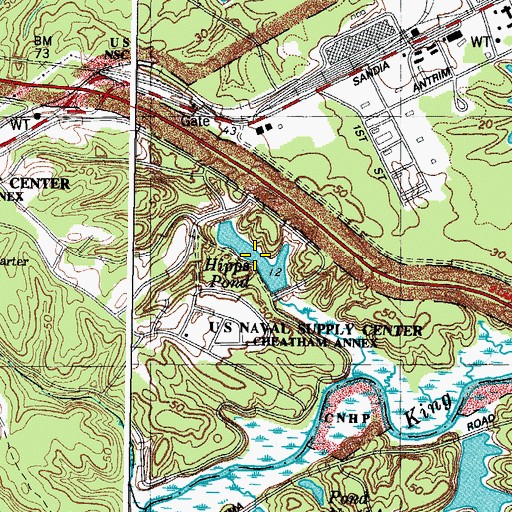 Topographic Map of Hipps Pond, VA
