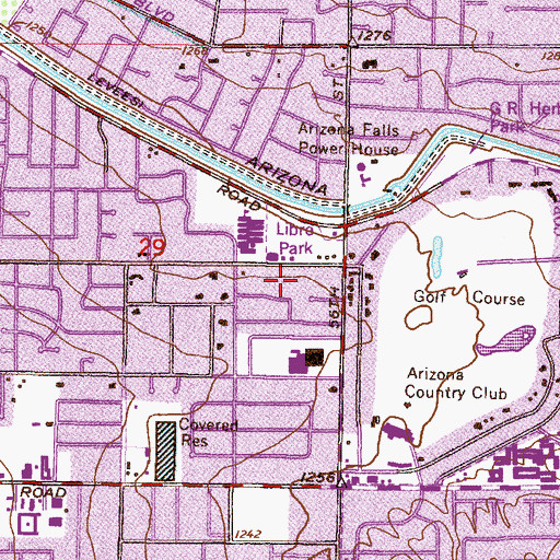 Topographic Map of Libre Park, AZ