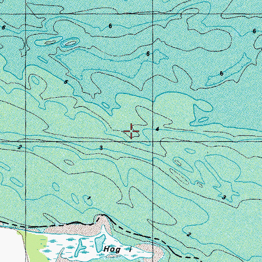 Topographic Map of Hog Island, VA