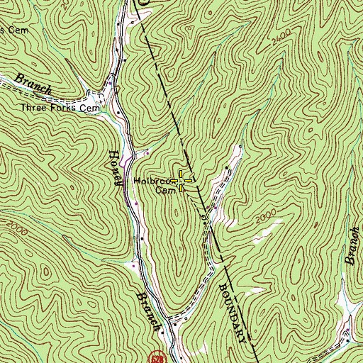 Topographic Map of Holbrook Cemetery, VA