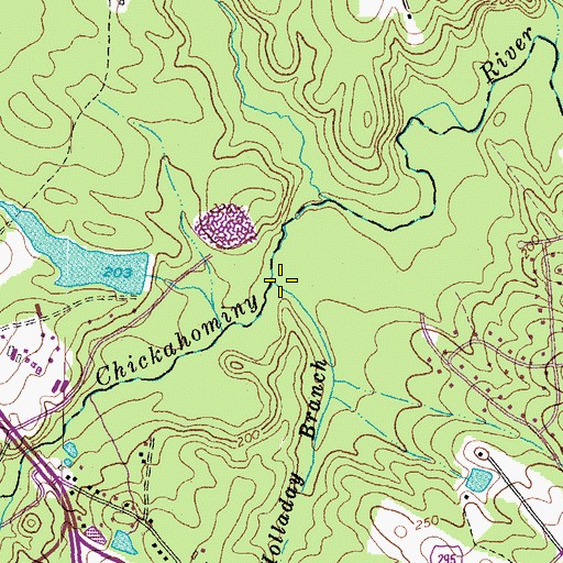 Topographic Map of Holladay Branch, VA