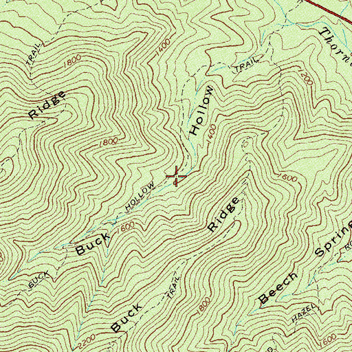 Topographic Map of Hollow Trail, VA