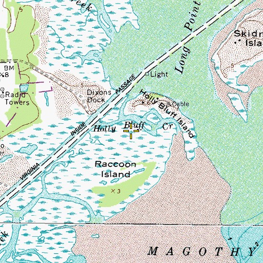 Topographic Map of Holly Bluff Creek, VA