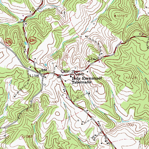 Topographic Map of Holy Emmanuel Tabernacle, VA