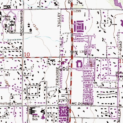 Topographic Map of Lincoln Plaza Shopping Center, AZ