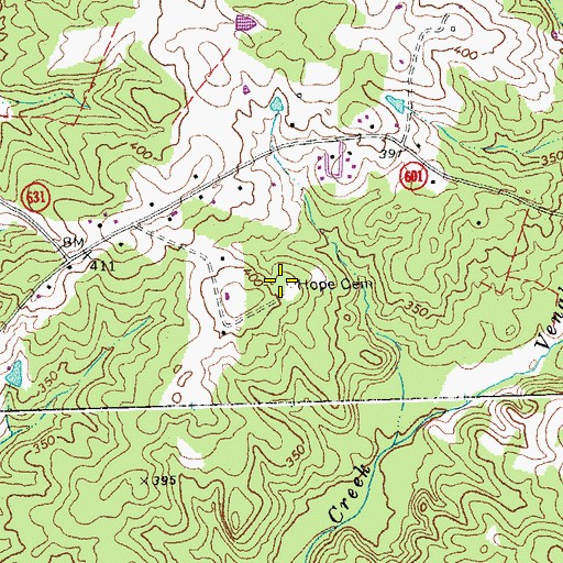 Topographic Map of Hope Cemetery, VA