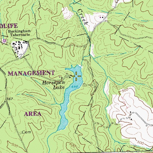 Topographic Map of Horsepen Lake, VA