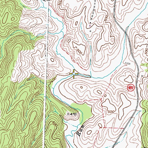 Topographic Map of Horner Run, VA
