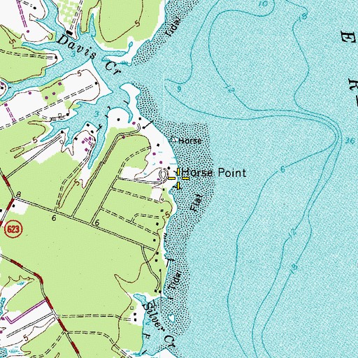 Topographic Map of Horse Point, VA