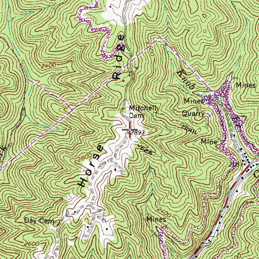 Topographic Map of Horse Ridge, VA