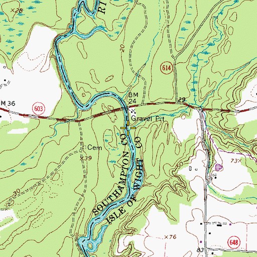 Topographic Map of Horse Swamp, VA