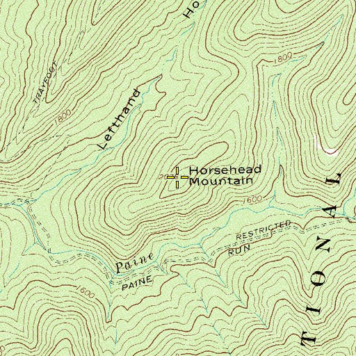 Topographic Map of Horsehead Mountain, VA