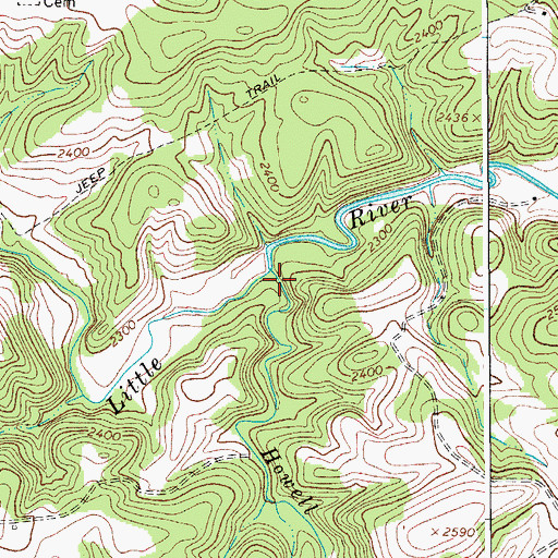 Topographic Map of Howell Creek, VA
