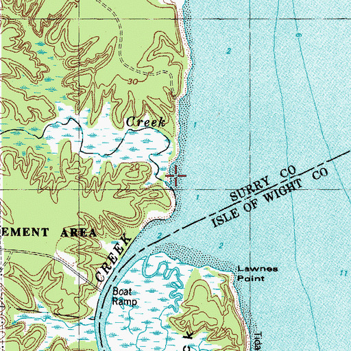 Topographic Map of Hunnicut Creek, VA