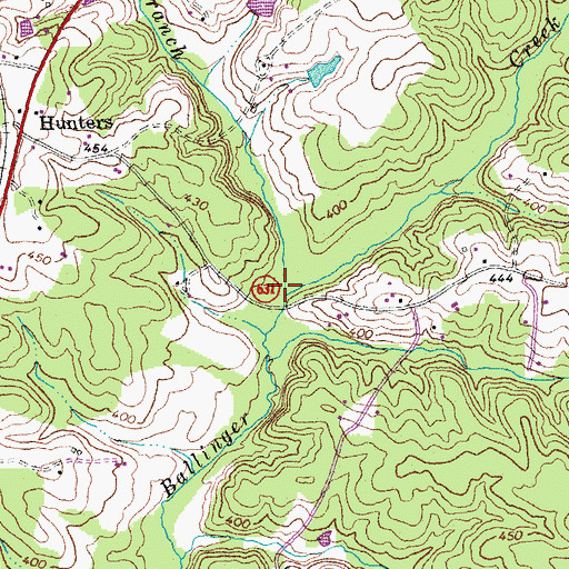Topographic Map of Hunters Branch, VA