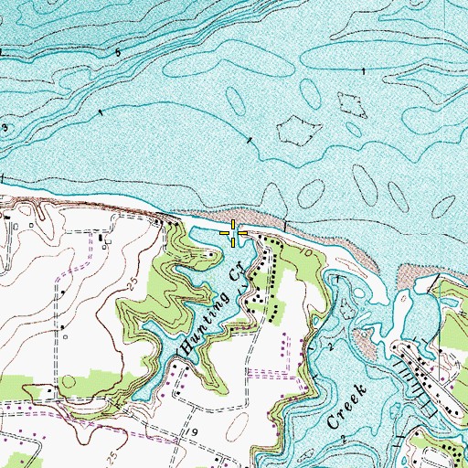 Topographic Map of Hunting Creek, VA