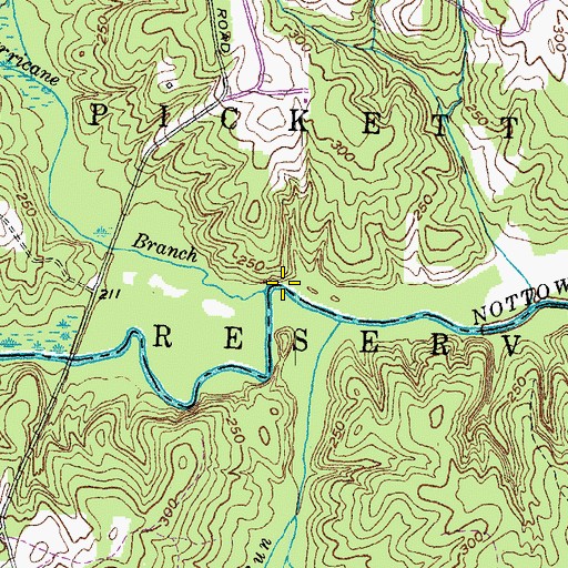 Topographic Map of Hurricane Branch, VA