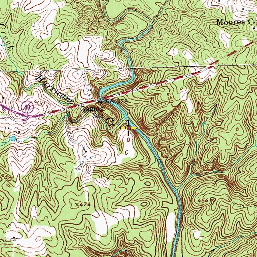 Topographic Map of Hurricane Creek, VA