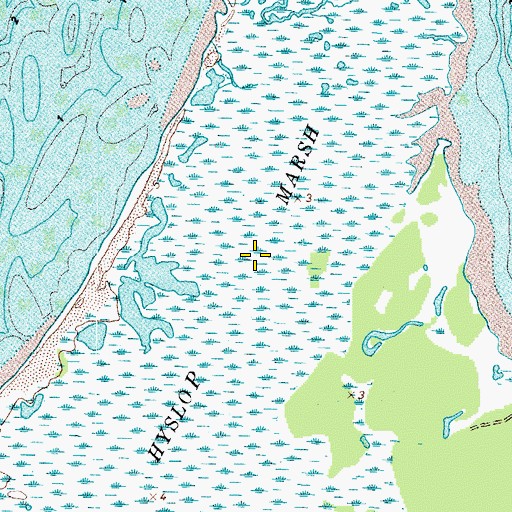 Topographic Map of Hyslop Marsh, VA