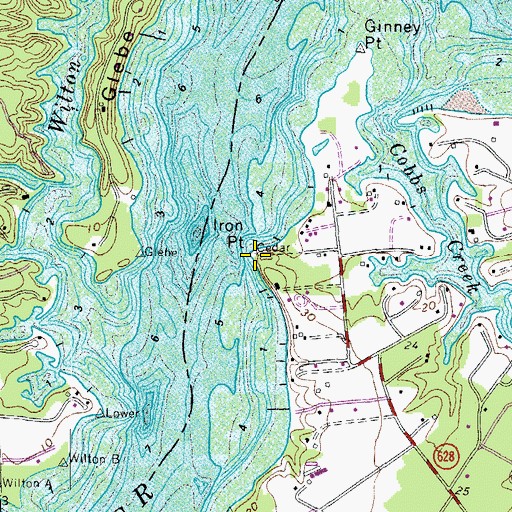 Topographic Map of Iron Point, VA