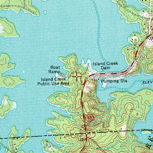 Topographic Map of Island Creek Public Use Area, VA