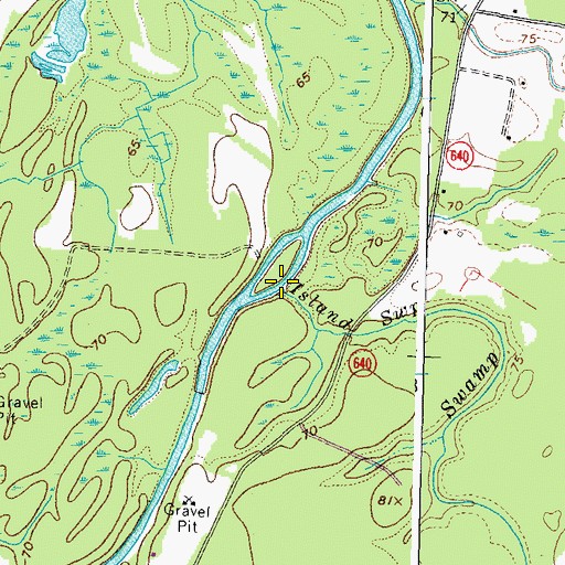 Topographic Map of Island Swamp, VA
