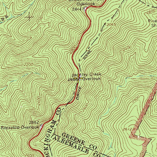 Topographic Map of Ivy Creek Overlook, VA
