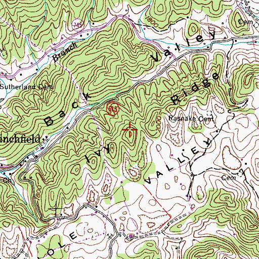 Topographic Map of Ivy Ridge, VA