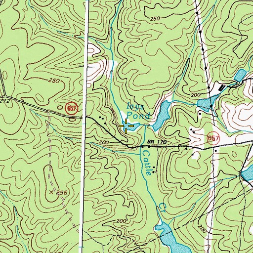 Topographic Map of Ivys Ponds, VA