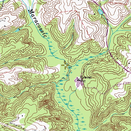 Topographic Map of Jacks Creek, VA