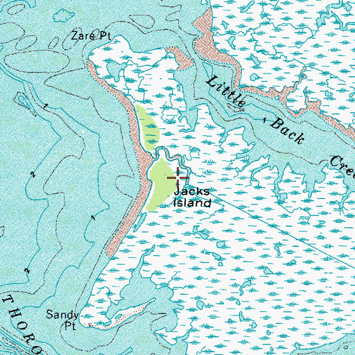 Topographic Map of Jacks Island, VA
