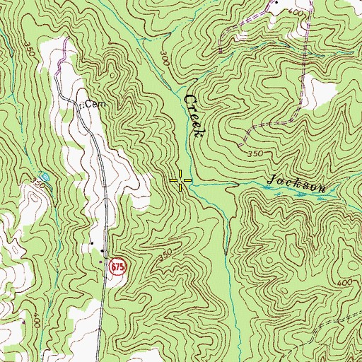 Topographic Map of Jackson Branch, VA