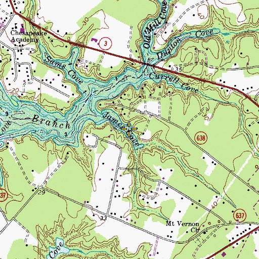 Topographic Map of James Cove, VA