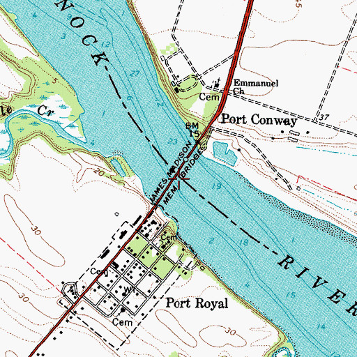 Topographic Map of James Madison Memorial Bridge, VA