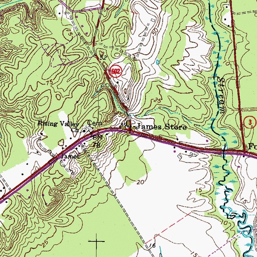 Topographic Map of James Store, VA