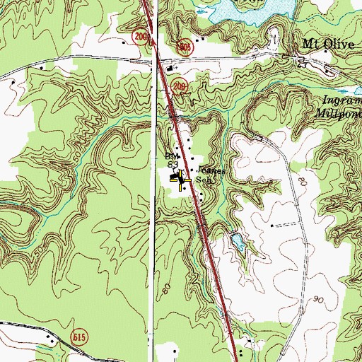 Topographic Map of Jeanes School, VA