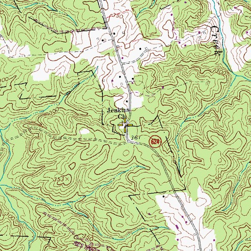 Topographic Map of Jenkins Church, VA