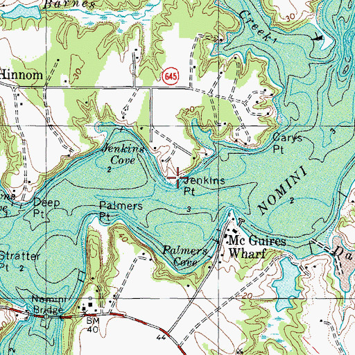 Topographic Map of Jenkins Point, VA