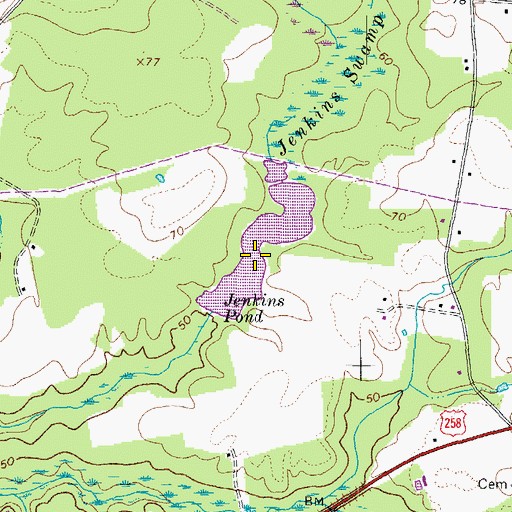 Topographic Map of Jenkins Pond, VA