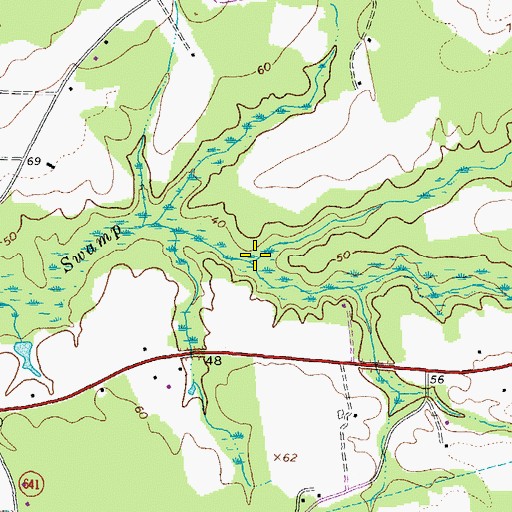 Topographic Map of Jenkins Swamp, VA