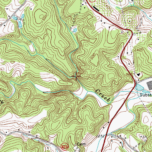 Topographic Map of Jill Creek, VA