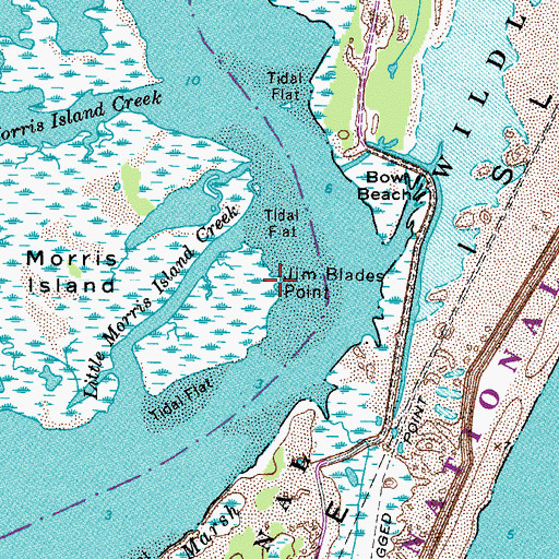 Topographic Map of Jim Blades Point, VA