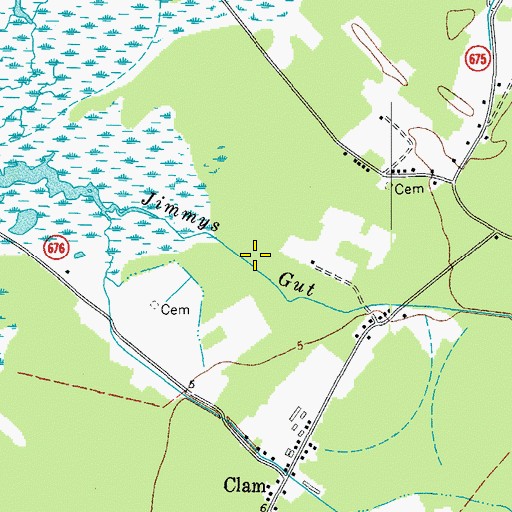 Topographic Map of Jimmys Gut, VA