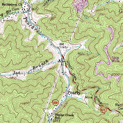 Topographic Map of Joe Branch, VA