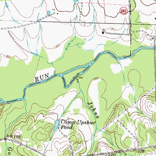 Topographic Map of Johns Branch, VA