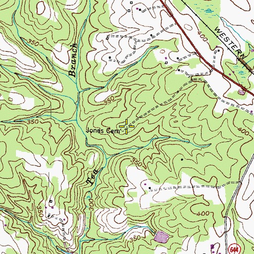 Topographic Map of Jones Cemetery, VA