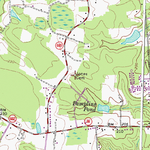 Topographic Map of Jones Cemetery, VA