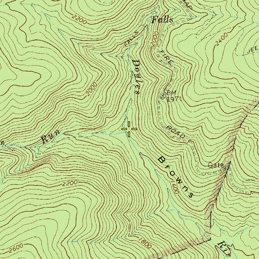 Topographic Map of Jones Falls Run, VA